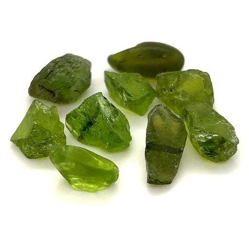 Raw peridot stones 